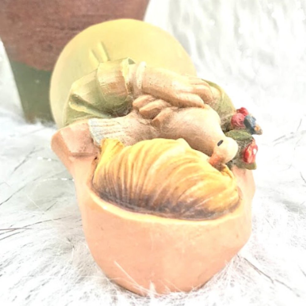 Vintage Anri Italian Wood Carved "Girl with Dove" - Picture 10 of 14